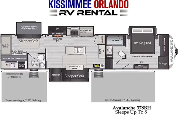 NEW 42' FAMILY LUXURY 2 BED - 2 BATH - SLEEPS 9