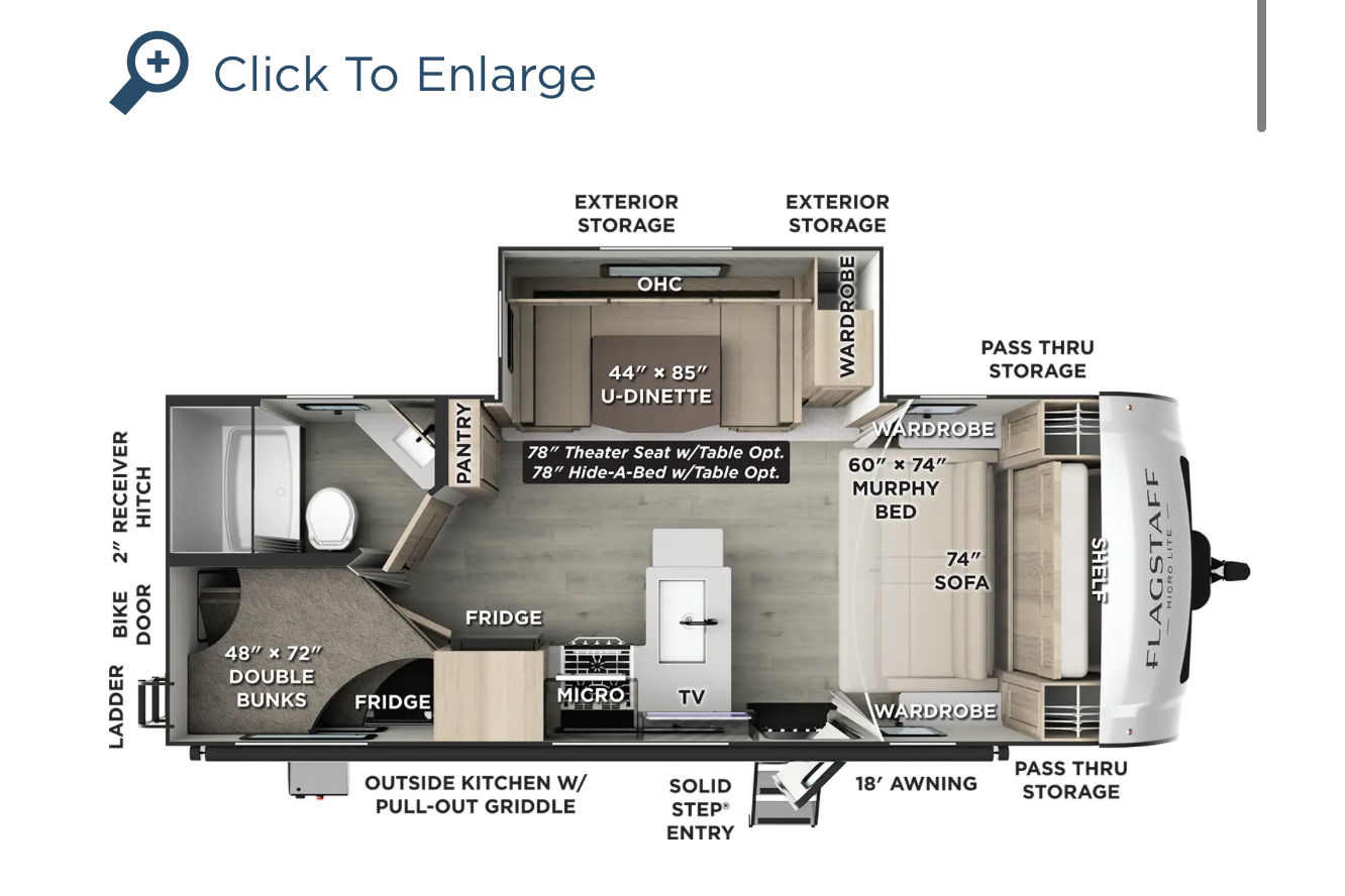 Like New Family Bunkhouse. Solar, Big Battery, Outdoor Grill & Free Extra