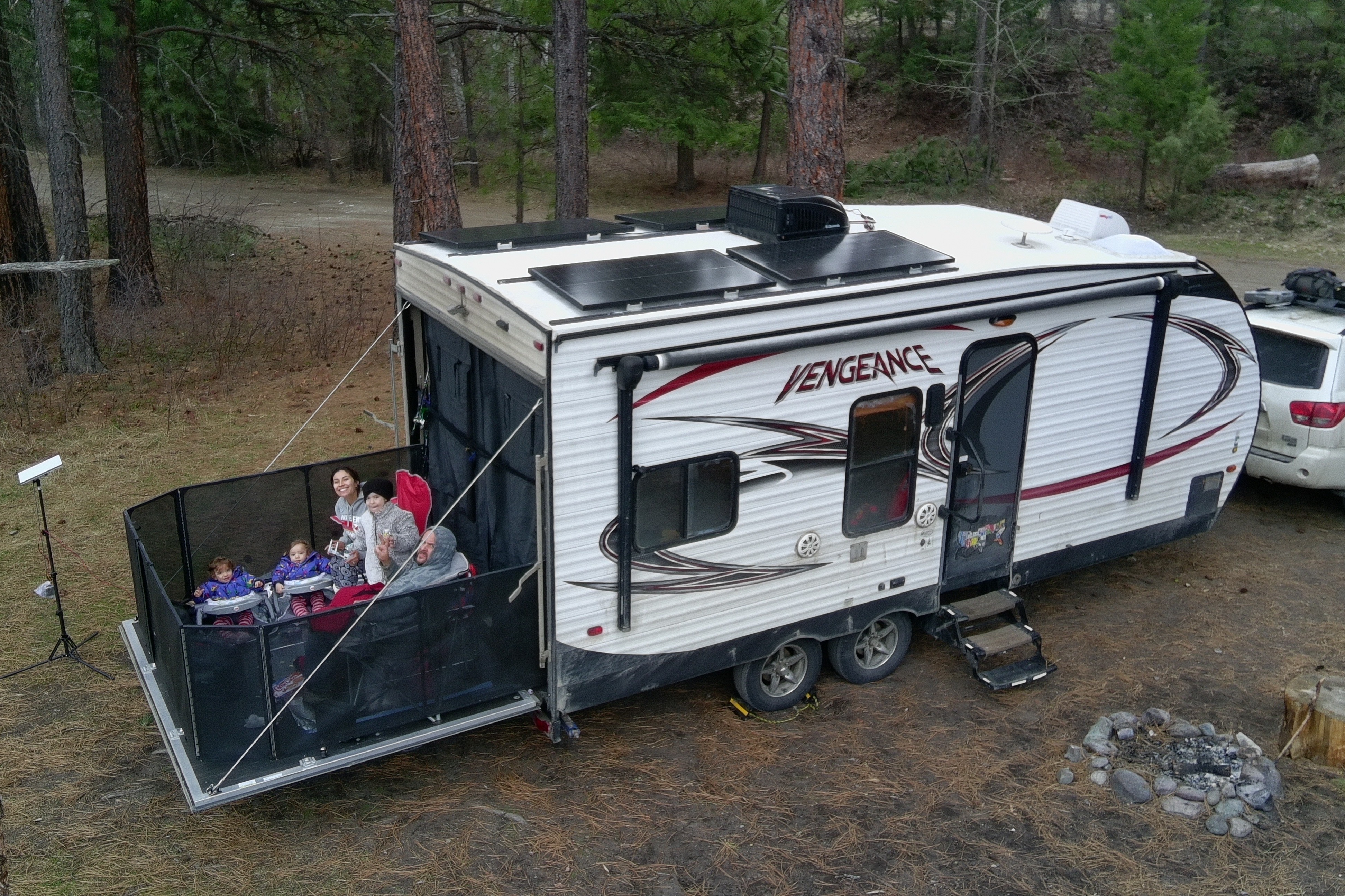 Roberto's Forest River Vengeance small Toy Hauler with porch