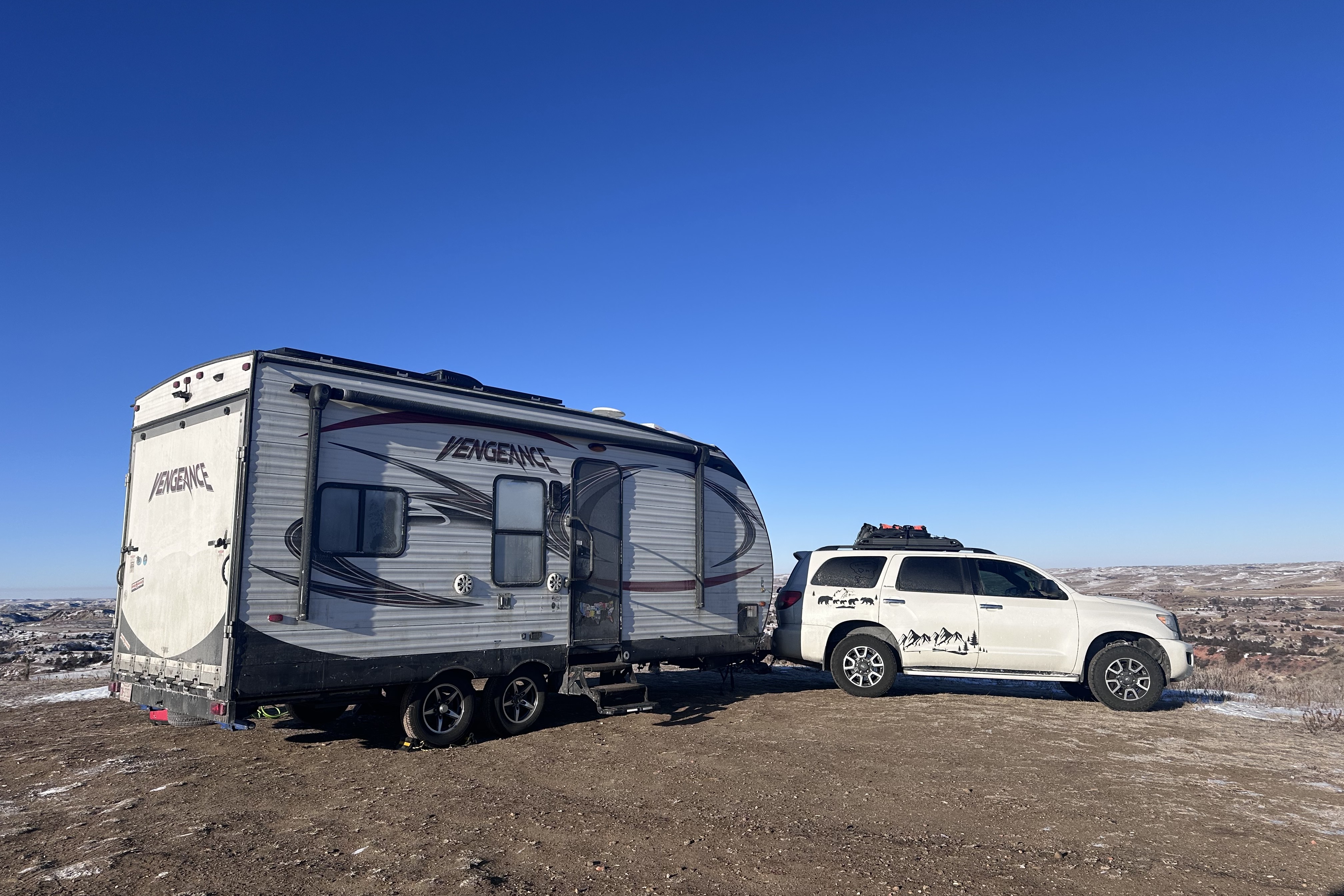 Roberto's Forest River Vengeance small Toy Hauler with porch