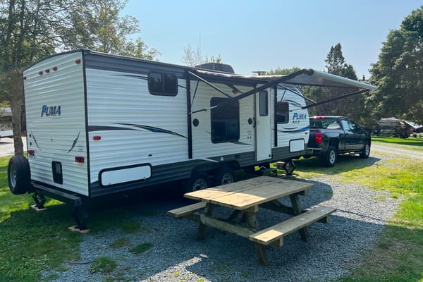 Modern family friendly travel trailer.