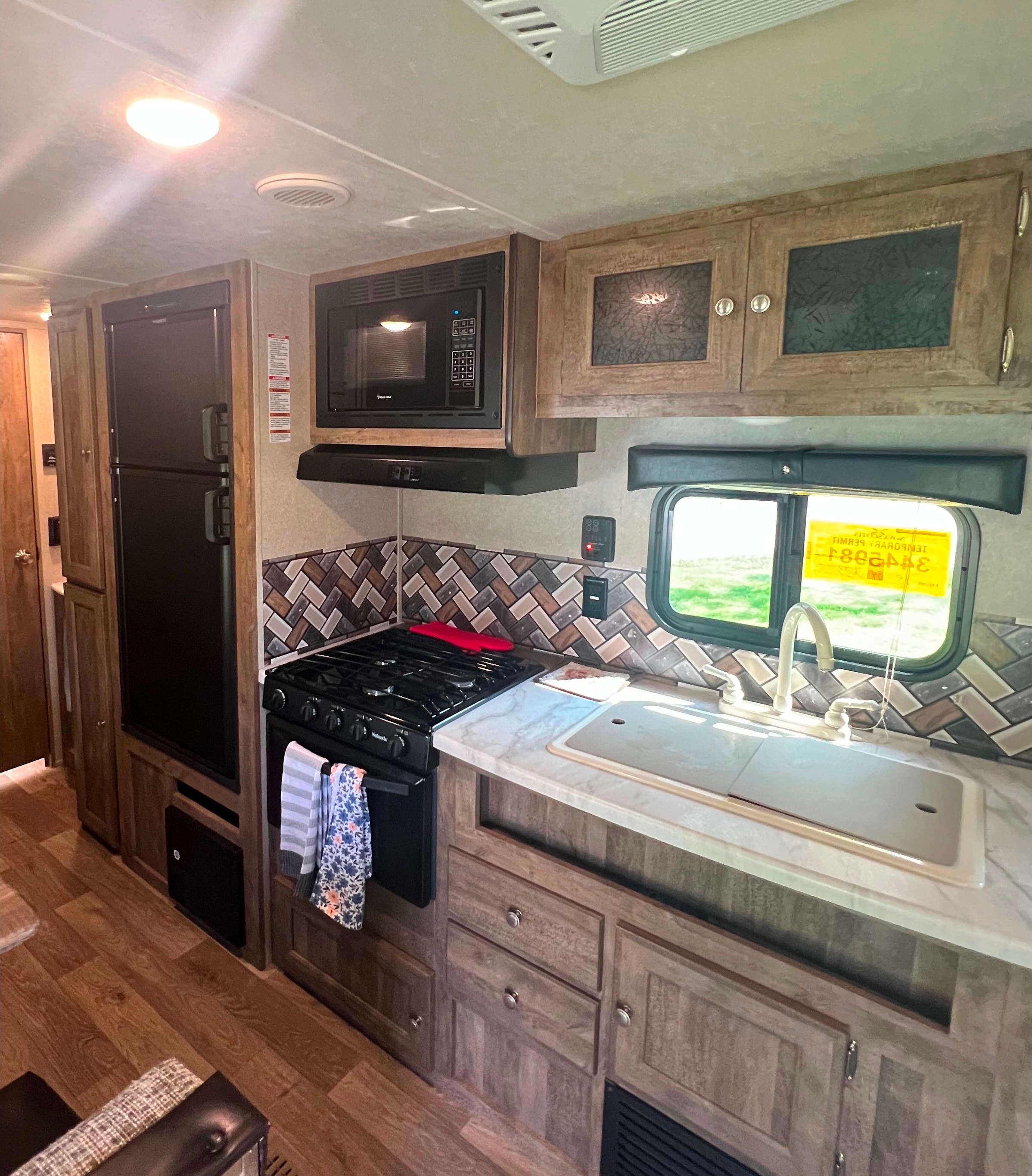 Modern family friendly travel trailer.
