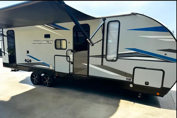 Forest River Travel Trailer private bedroom and bunkhouse