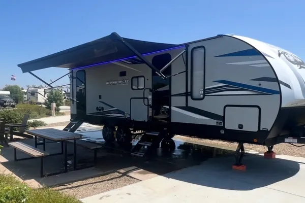 Forest River Travel Trailer private bedroom and bunkhouse