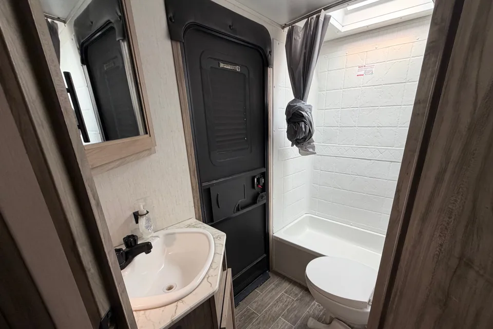 Forest River Travel Trailer private bedroom and bunkhouse
