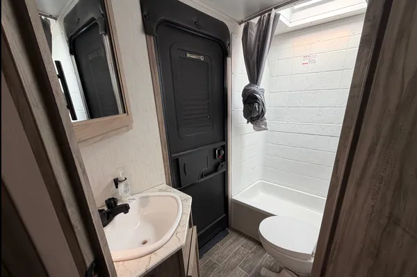 Forest River Travel Trailer private bedroom and bunkhouse