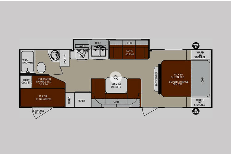 28ft Cabin Comfy with Slide Out and Bunks!