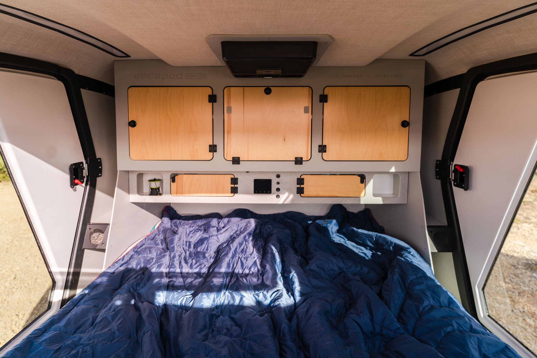 Lucy, our 2024 Escapod Voyager TOPO2 w/ FSR Premium Hybrid Roof Top Tent