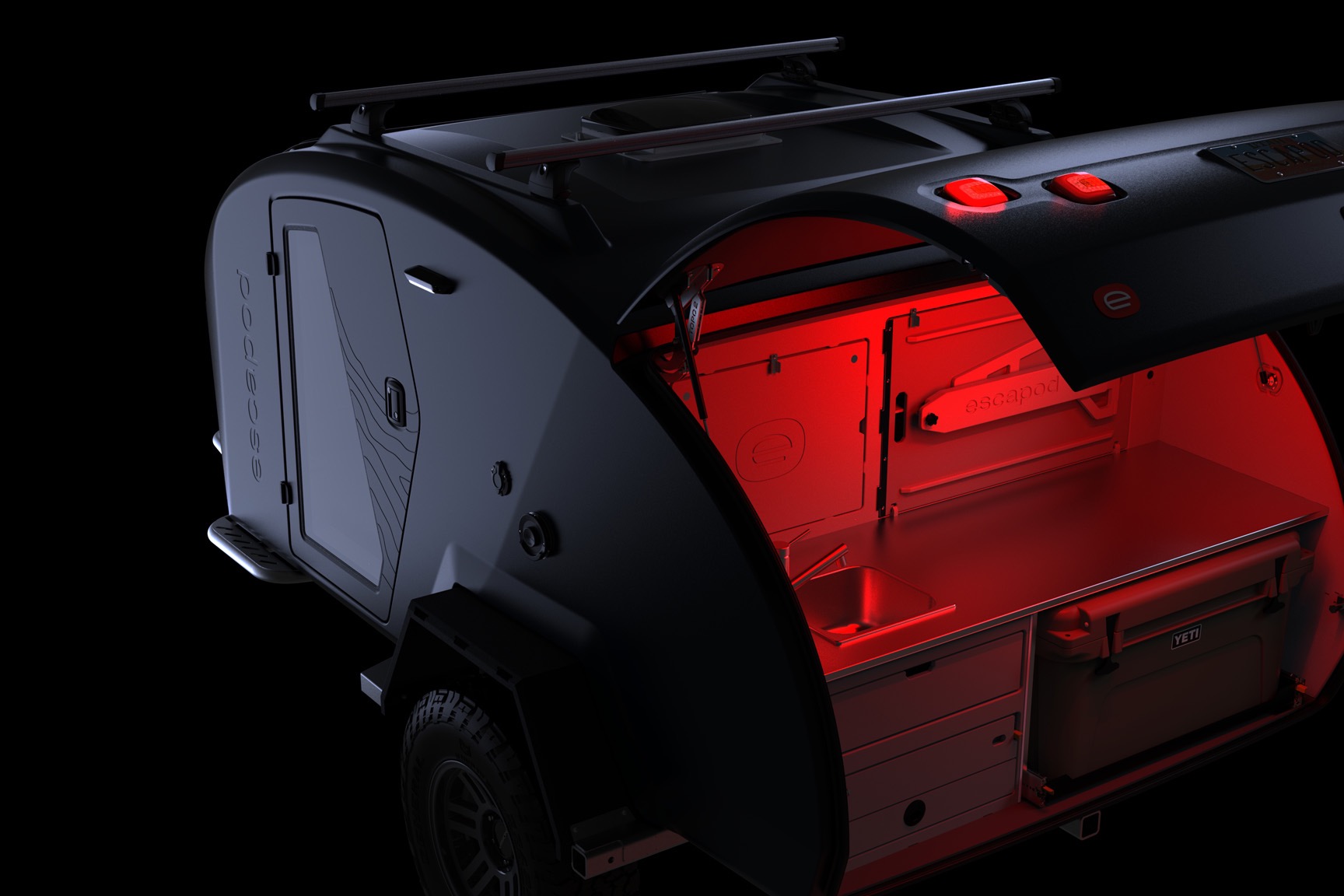 Lucy, our 2024 Escapod Voyager TOPO2 w/ FSR Premium Hybrid Roof Top Tent