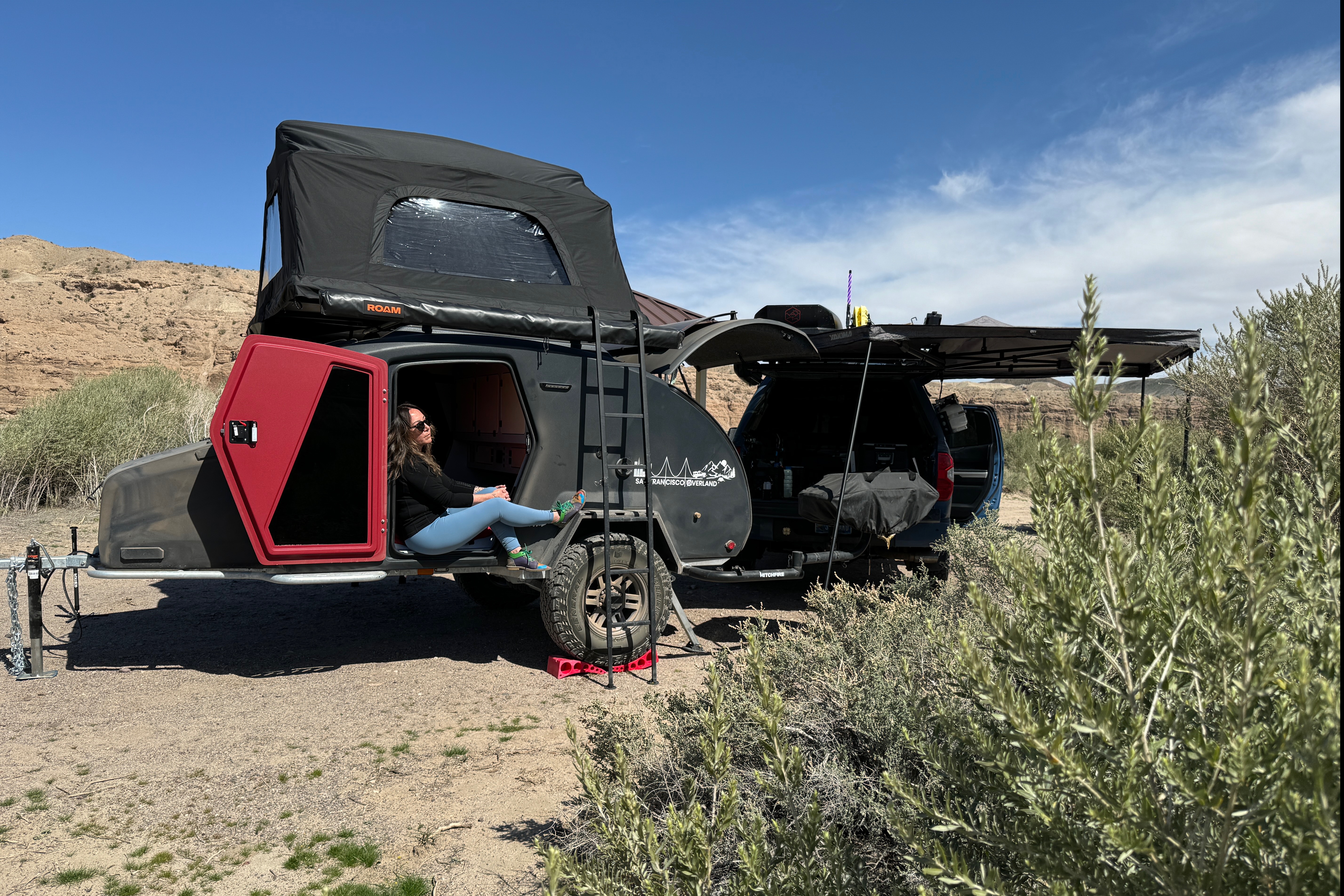 Lucy, our 2024 Escapod Voyager TOPO2 w/ FSR Premium Hybrid Roof Top Tent