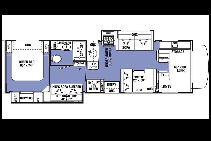 The Blue Bayou bunk house Forester Class C