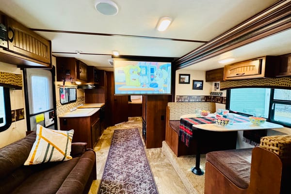 Sleeps 10 | 55” Theater Projector | SUV Towable Jayco X23F Hybrid Trailer | Starlink WiFi Available | Kids and Pets Friendly