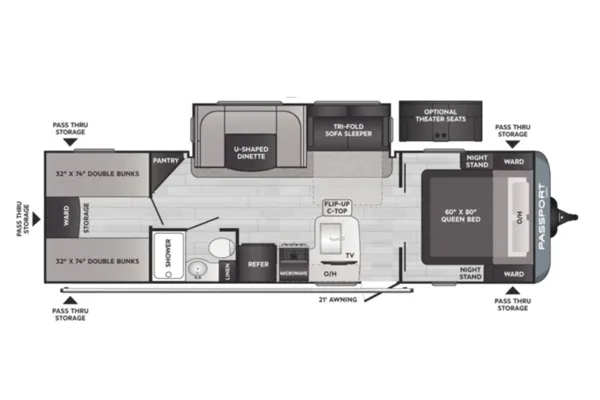 Beautiful HUGE 2-Bedroom Trailer $125/night Keystone Passport w Bunkroom - We Deliver and Setup!