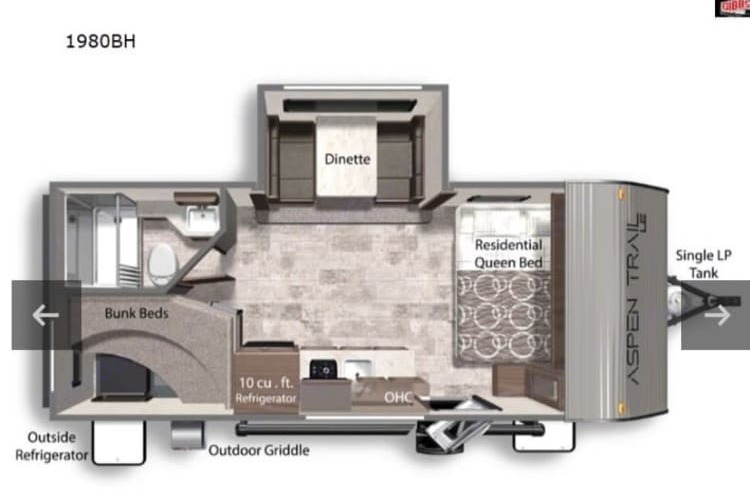 2024 Aspen with Bunks : Lightweight: Delivery Available ($85): Fully Equipped: No Prep Fee
