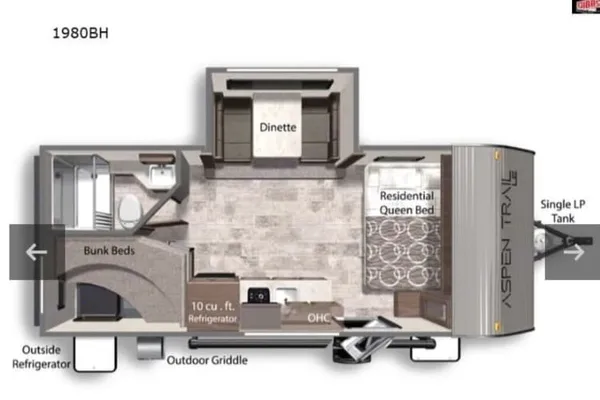 2024 Aspen with Bunks : Lightweight: Delivery Available ($85): Fully Equipped: No Prep Fee