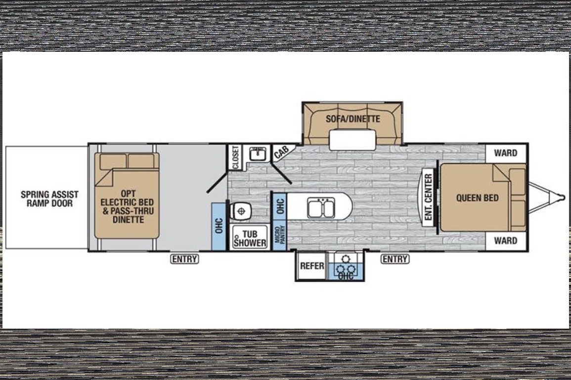 Spacious Toy Hauler Trailer: Queen Beds, Massage Sofa, A/C & More!