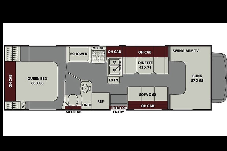 29.5 ft Class C Motorhome ideal for national parks.