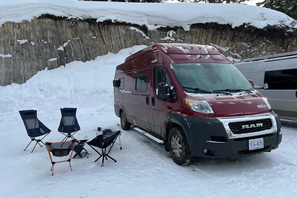 Red Van Winnebago Solis PX - Off-Grid, Lithium, Heater, Sleeps 4