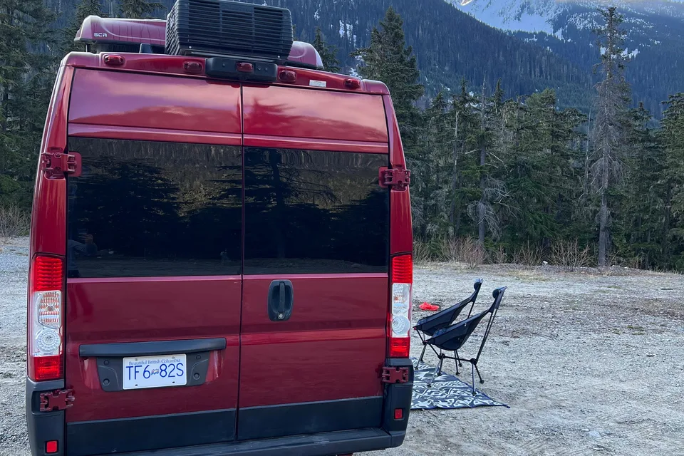 Red Van Winnebago Solis PX - Off-Grid, Lithium, Heater, Sleeps 4