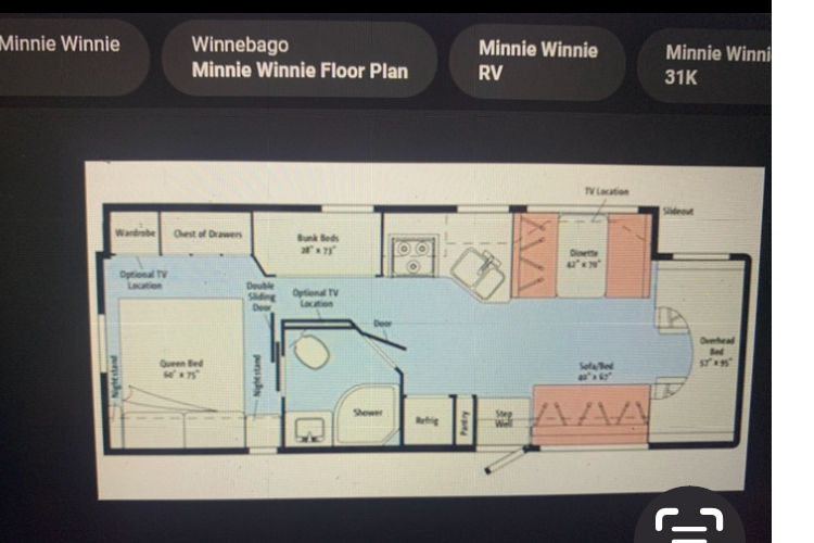 Ian 's Winnebago Mini winnie Class C with( bunk beds ) 