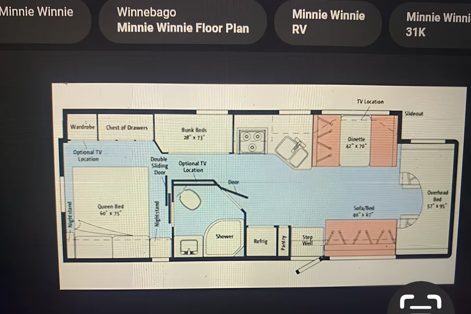 Ian 's Winnebago Mini winnie Class C with( bunk beds ) 