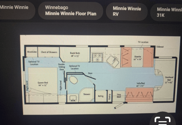 Ian 's Winnebago Mini winnie Class C with( bunk beds )