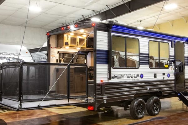 shane's Forest River grey wolf 18RR Toy Hauler