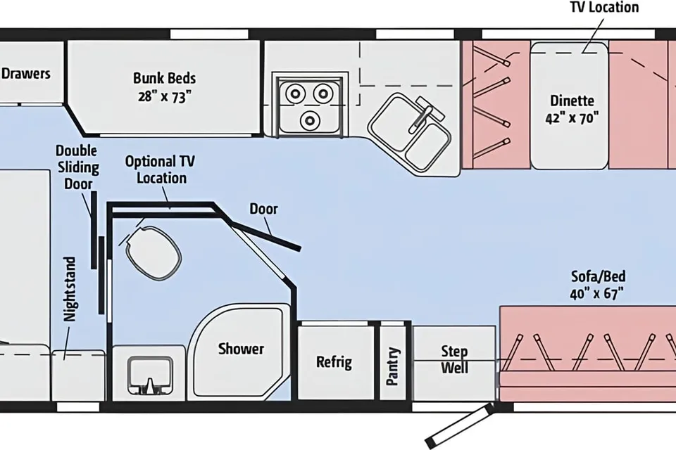 Our home away from home w/bunk beds!