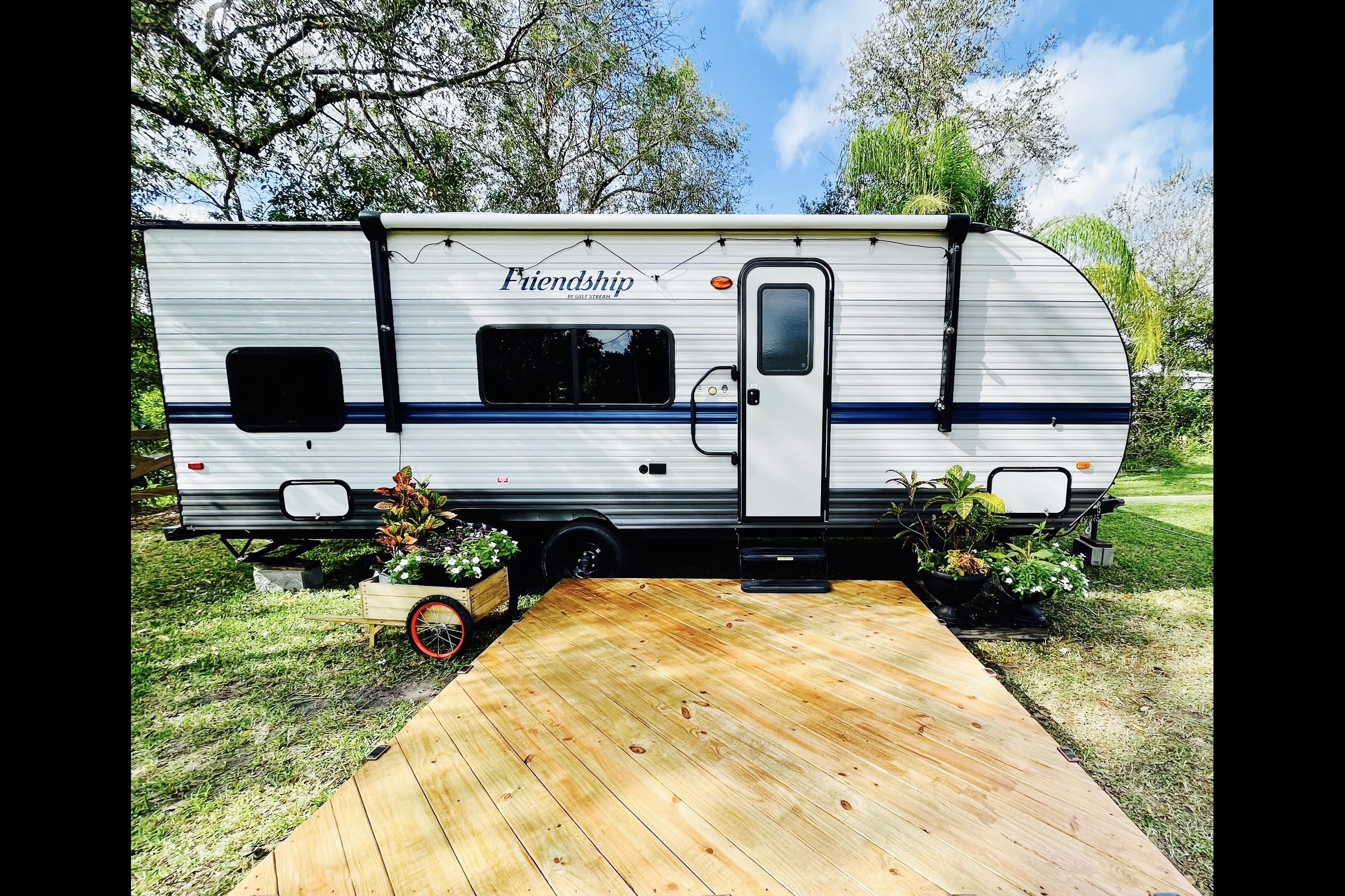 Home sweet home on a travel trailer