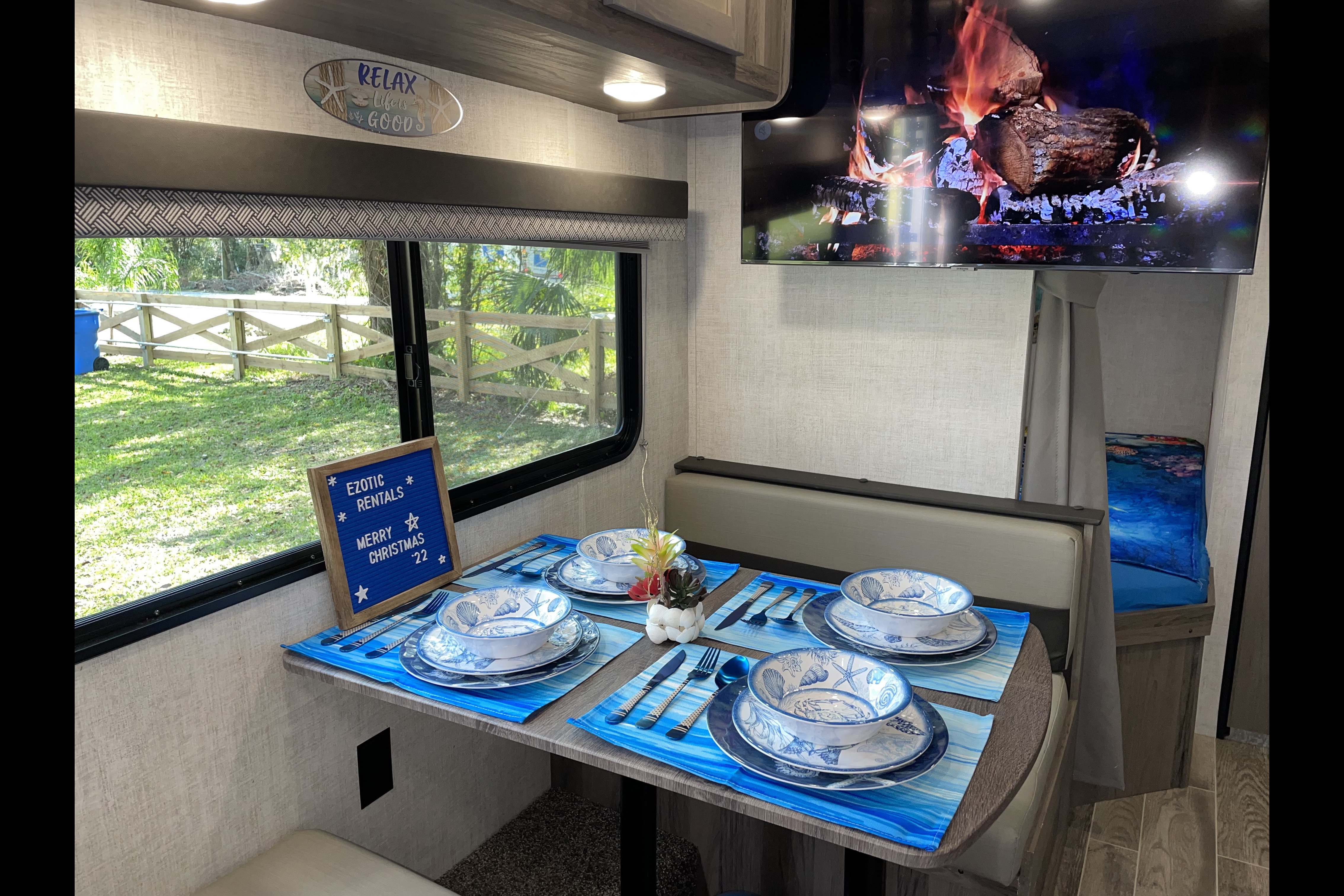 Home sweet home on a travel trailer