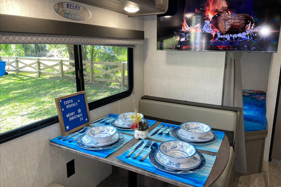 Home sweet home on a travel trailer
