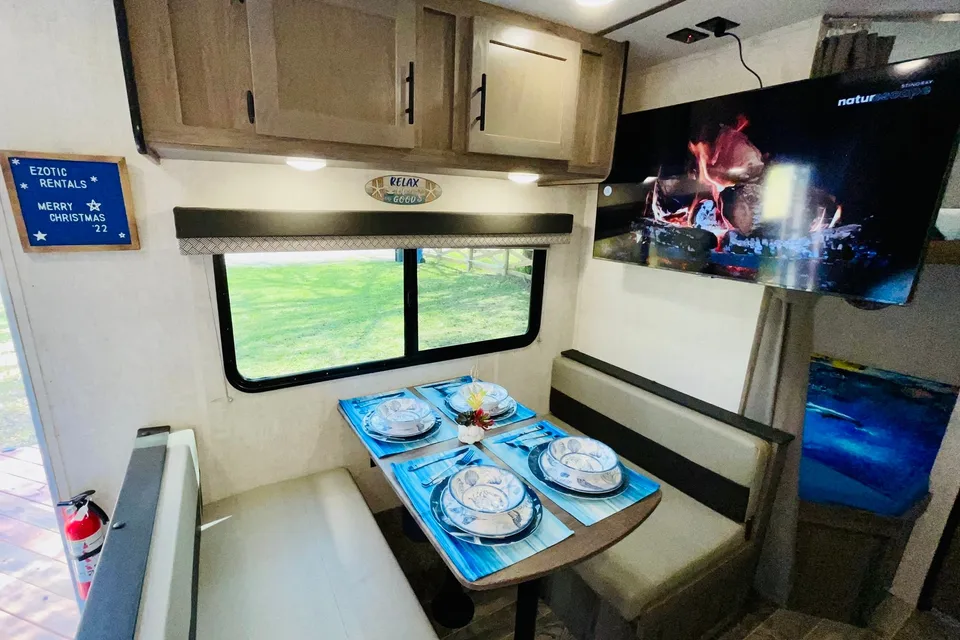 Home sweet home on a travel trailer