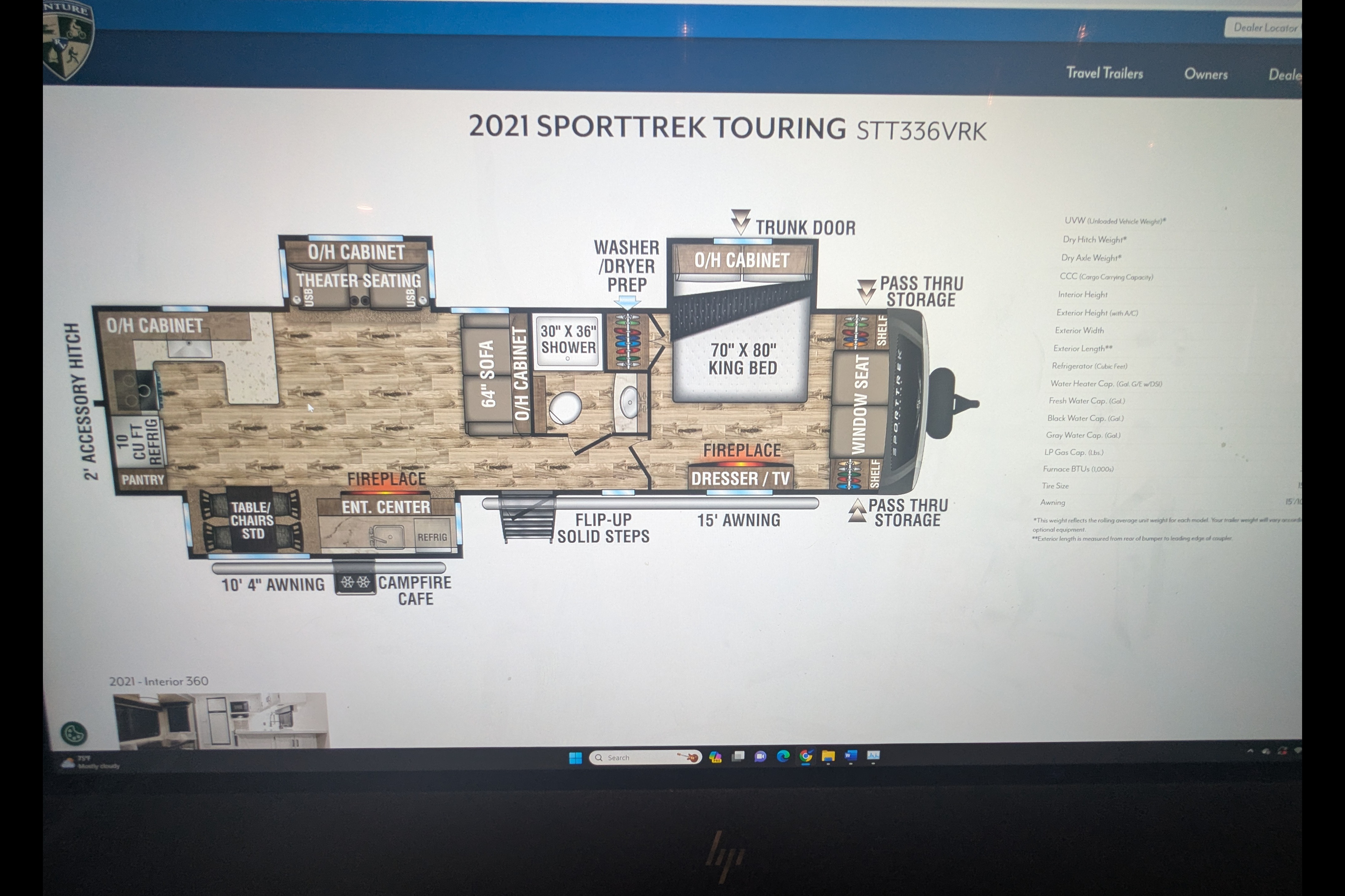 Sandra's Venture RV SportsTrek Travel Trailer