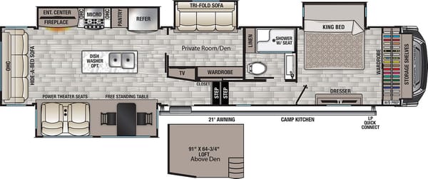 NEW 43' LUXURY 2 BEDROOM FIFTH WHEEL - SLEEPS 8