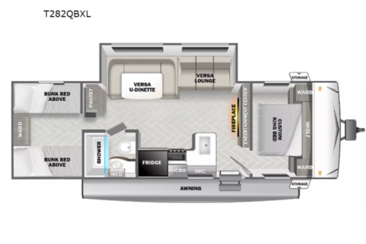 4-Bunk Hideaway + Queen suite • Two Bedrooms. Sleeps 10