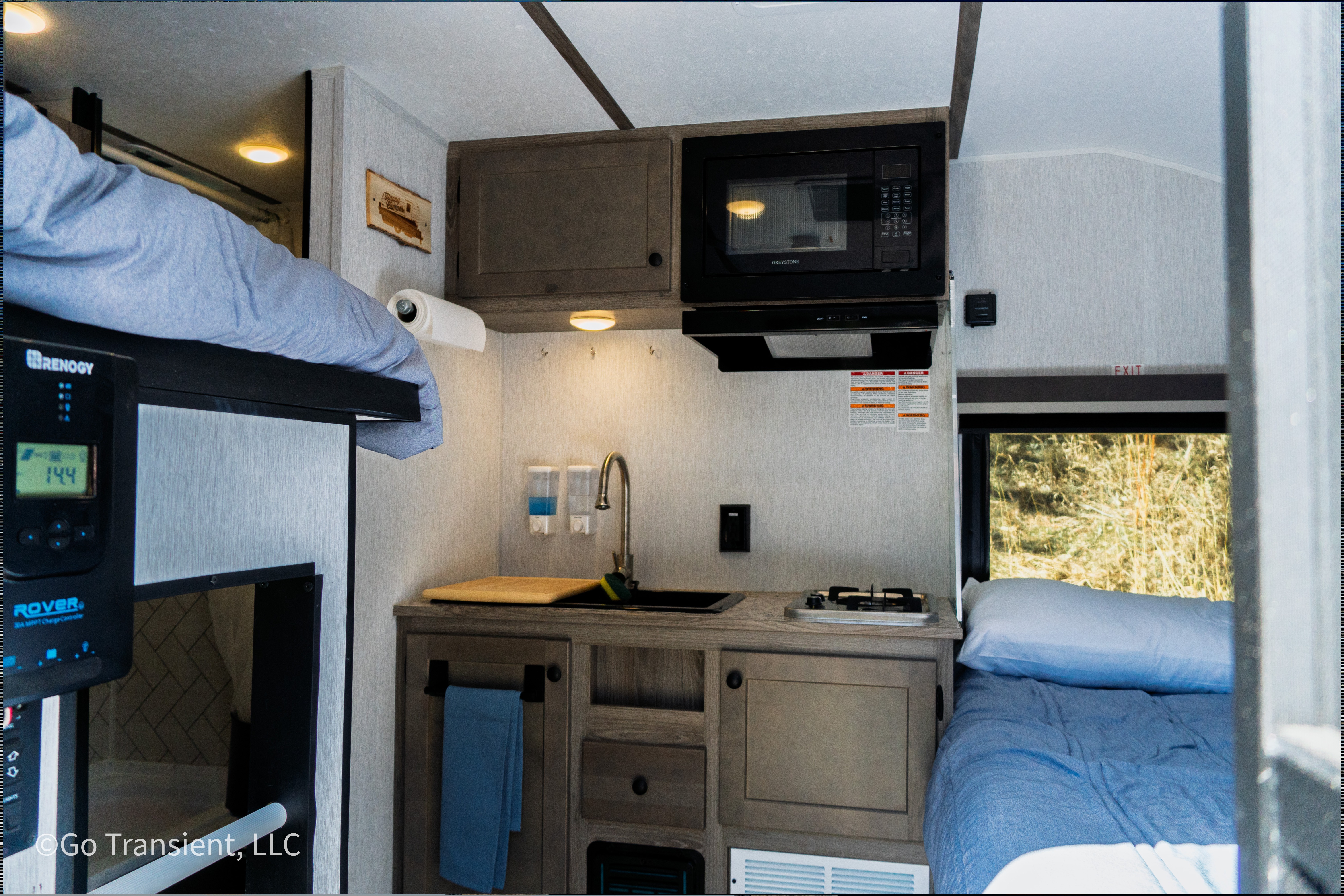 Solar-powered, light-weight, family adventure bunk house