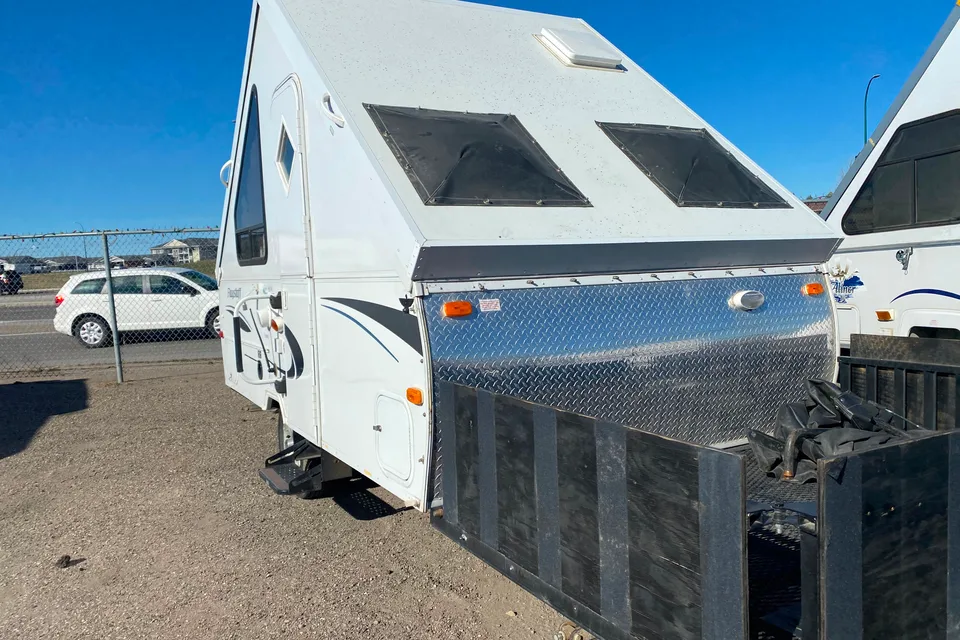 Musesica Forest River Flagstaff 12SDTH toy hauler A Frame Travel Trailer