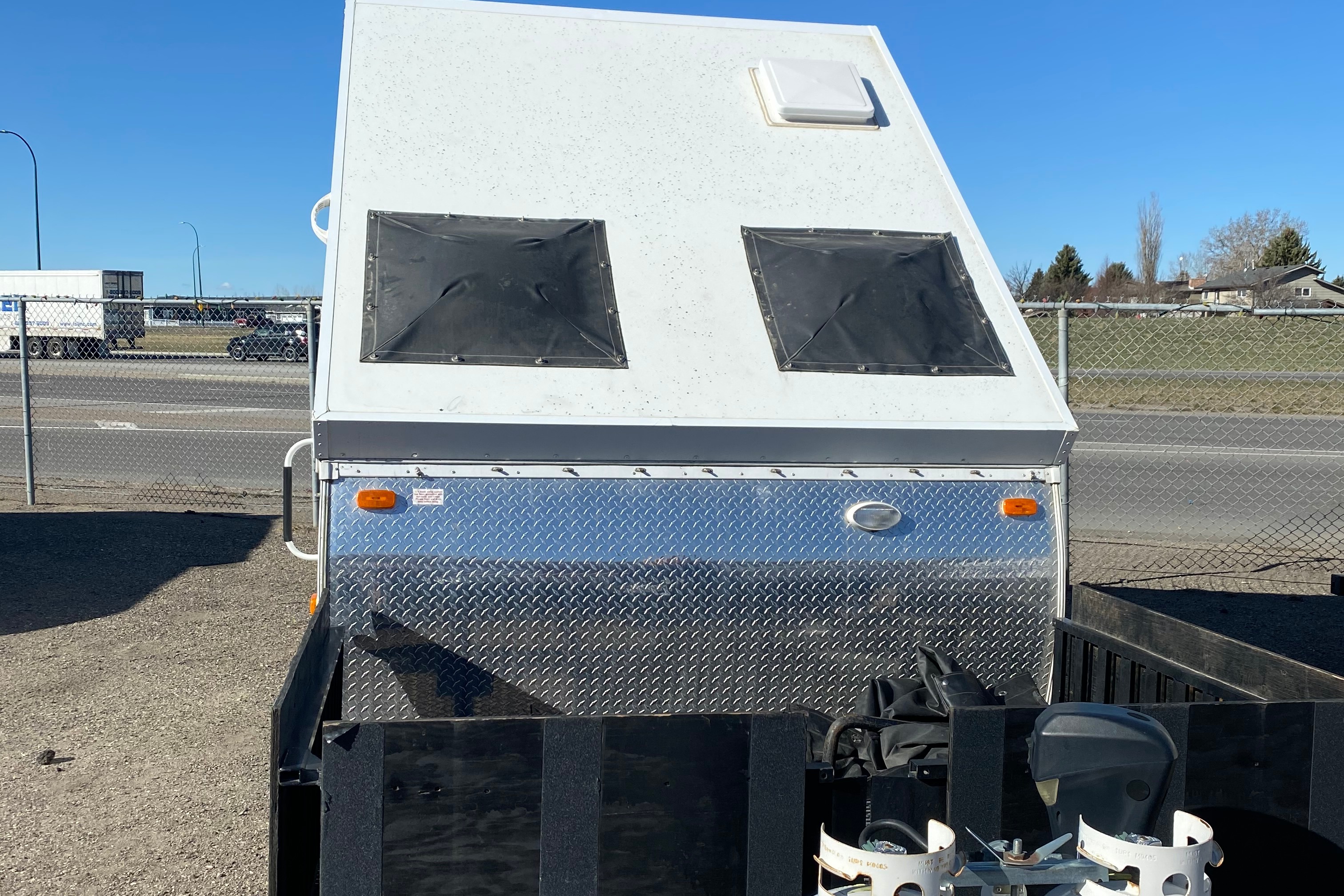 Musesica Forest River Flagstaff 12SDTH toy hauler A Frame Travel Trailer