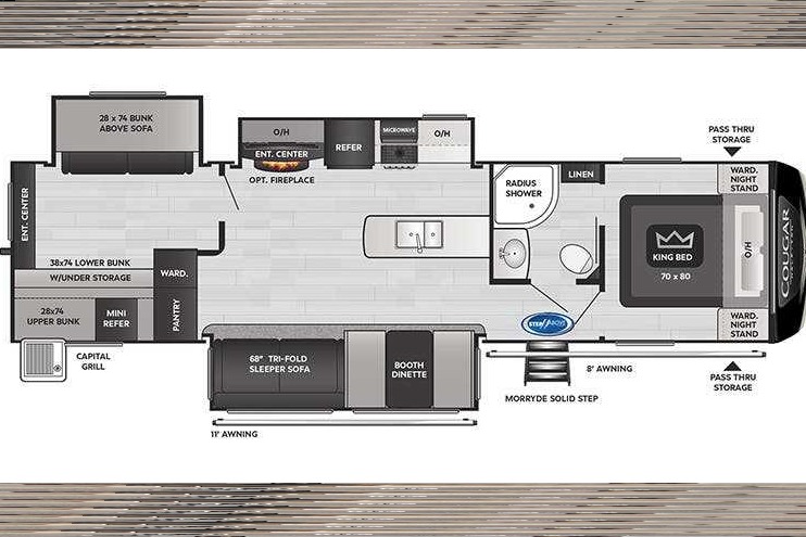 Keystone Cougar 34TSB Travel Trailer