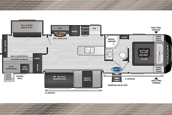 Keystone Cougar 34TSB Travel Trailer