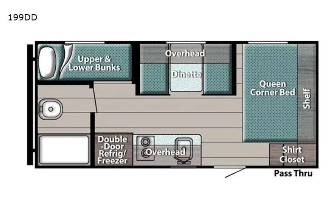 Cozy Gulf Stream Ameri-Lite Super Lite 199DD Travel Trailer