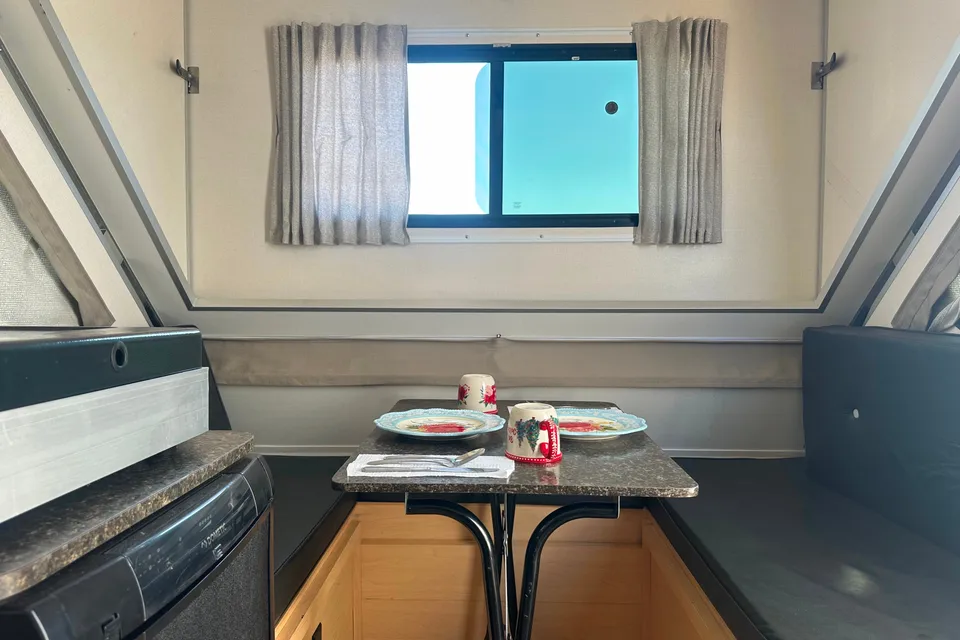 Experience Central Coast Camping in a Cute Aliner Classic Travel Trailer near the Coast (No Dunes)