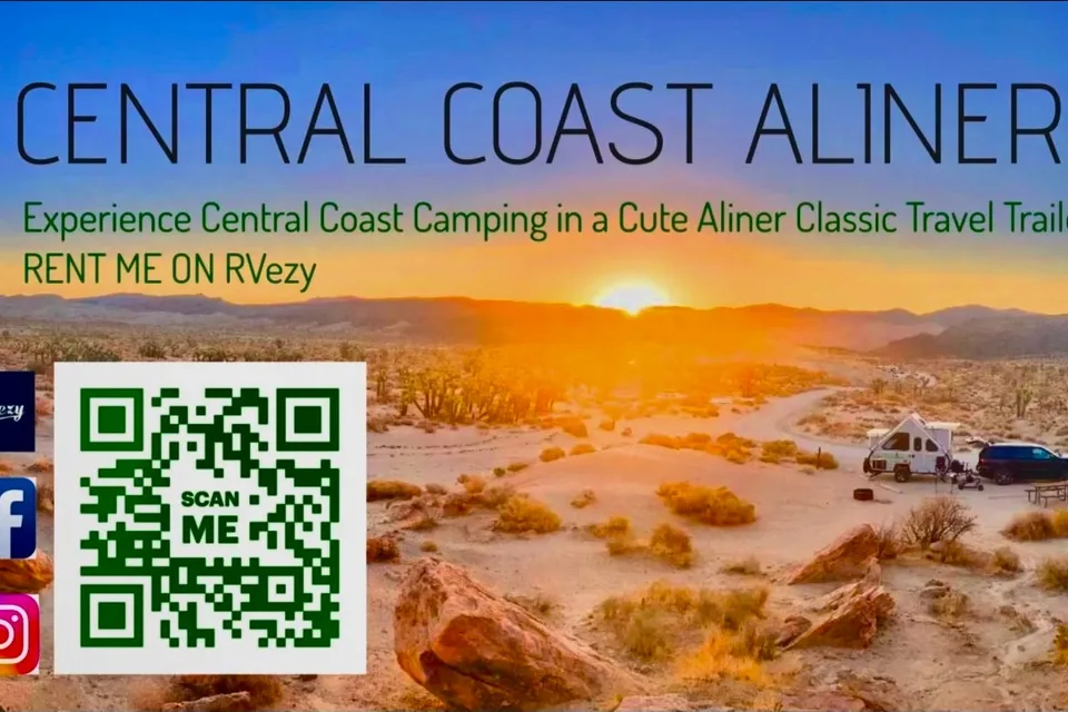 Experience Central Coast Camping in a Cute Aliner Classic Travel Trailer near the Coast (No Dunes)