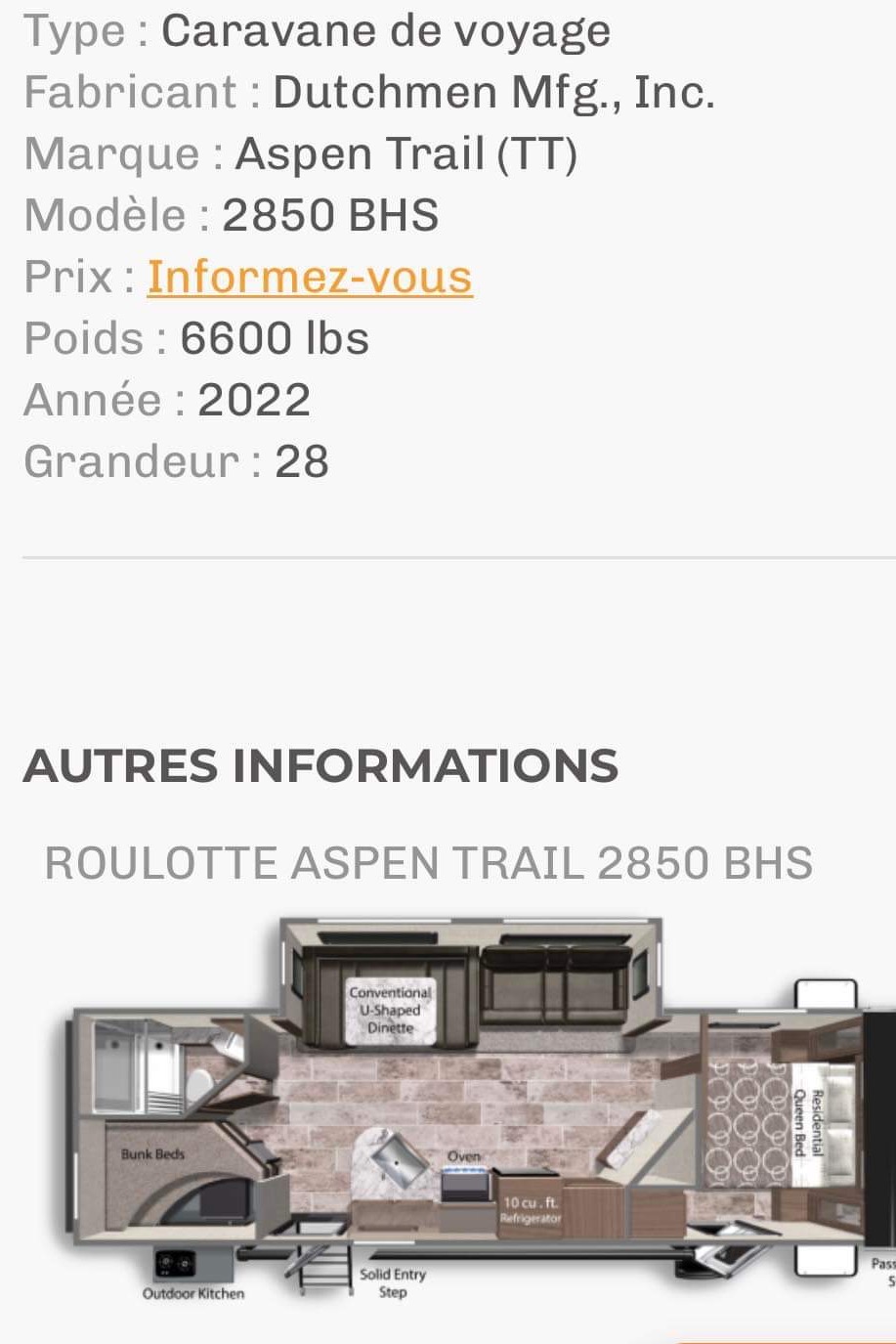 Félip's Dutchmen Aspen trail 2850BHS Travel Trailer