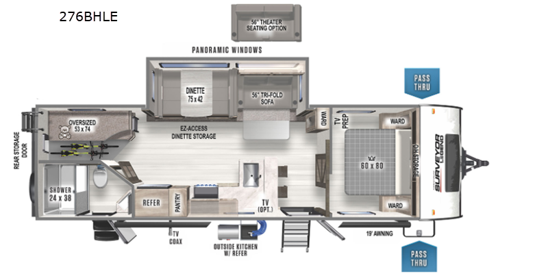 "Lewis & Clark" Sleeps 8 Memory Foam 1BR + Bunks w/ 2 Doors