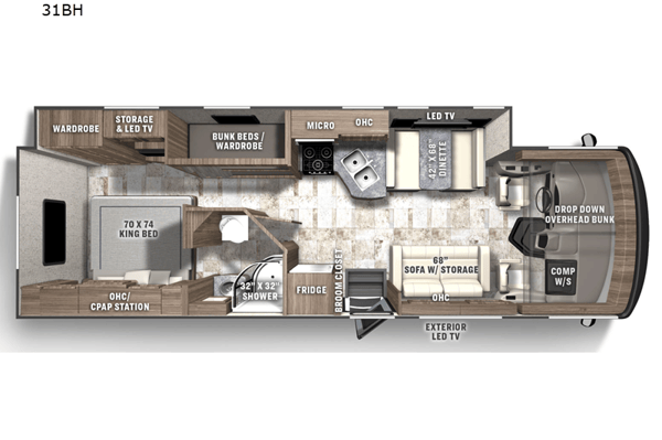 A03 - 10 Person w/ Bunk - The RV Rental Factory