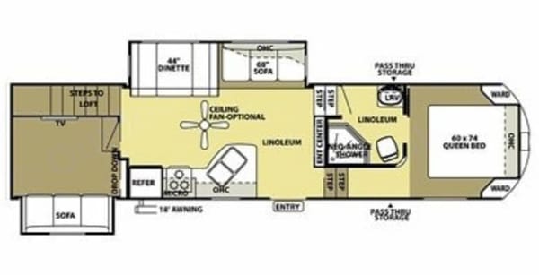 Fully stocked 2 bedroom 5th wheel