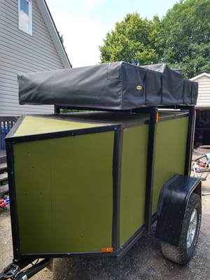 Emilien's Home Built Small Trailer With Rooftop Tent