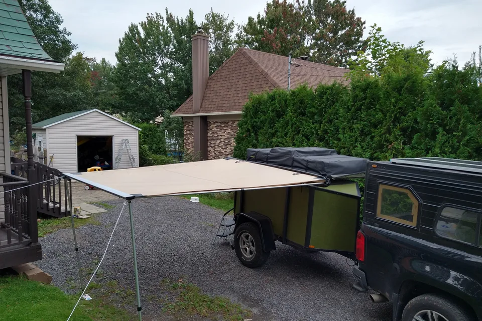 Emilien's Home Built Small Trailer With Rooftop Tent