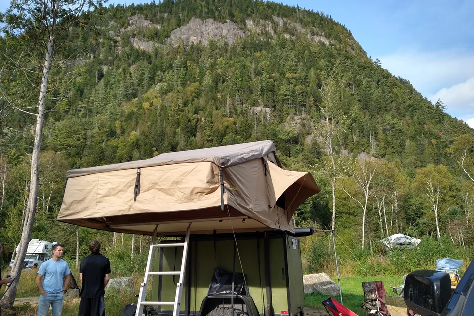 Emilien's Home Built Small Trailer With Rooftop Tent